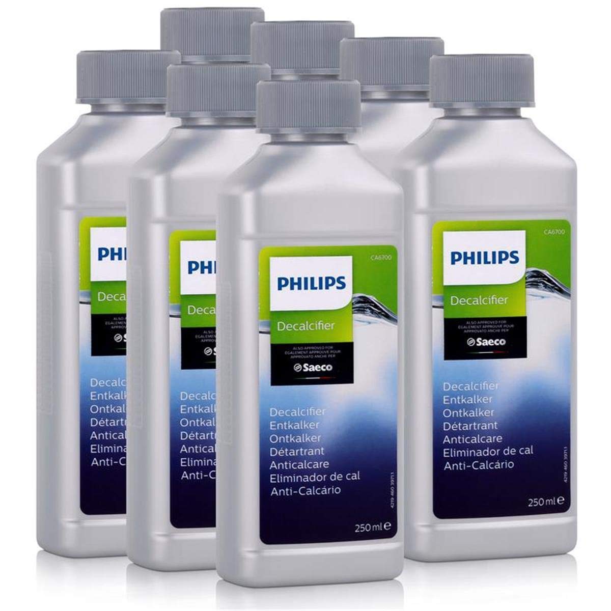 SaecoPhilips CA6700/10 Descaler 250 ml, for coffee machines (pack of 7)