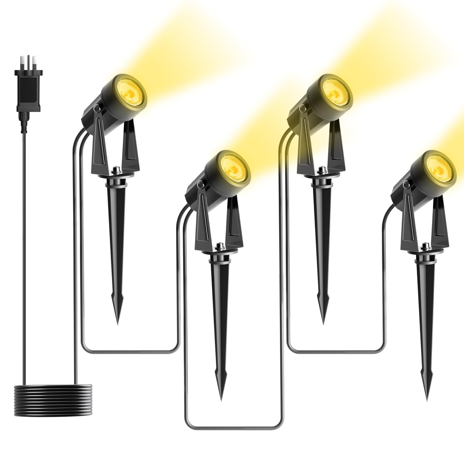 Bomcosy Garden Spotlights Mains Powered, 46FT/14M Landscape Lights
