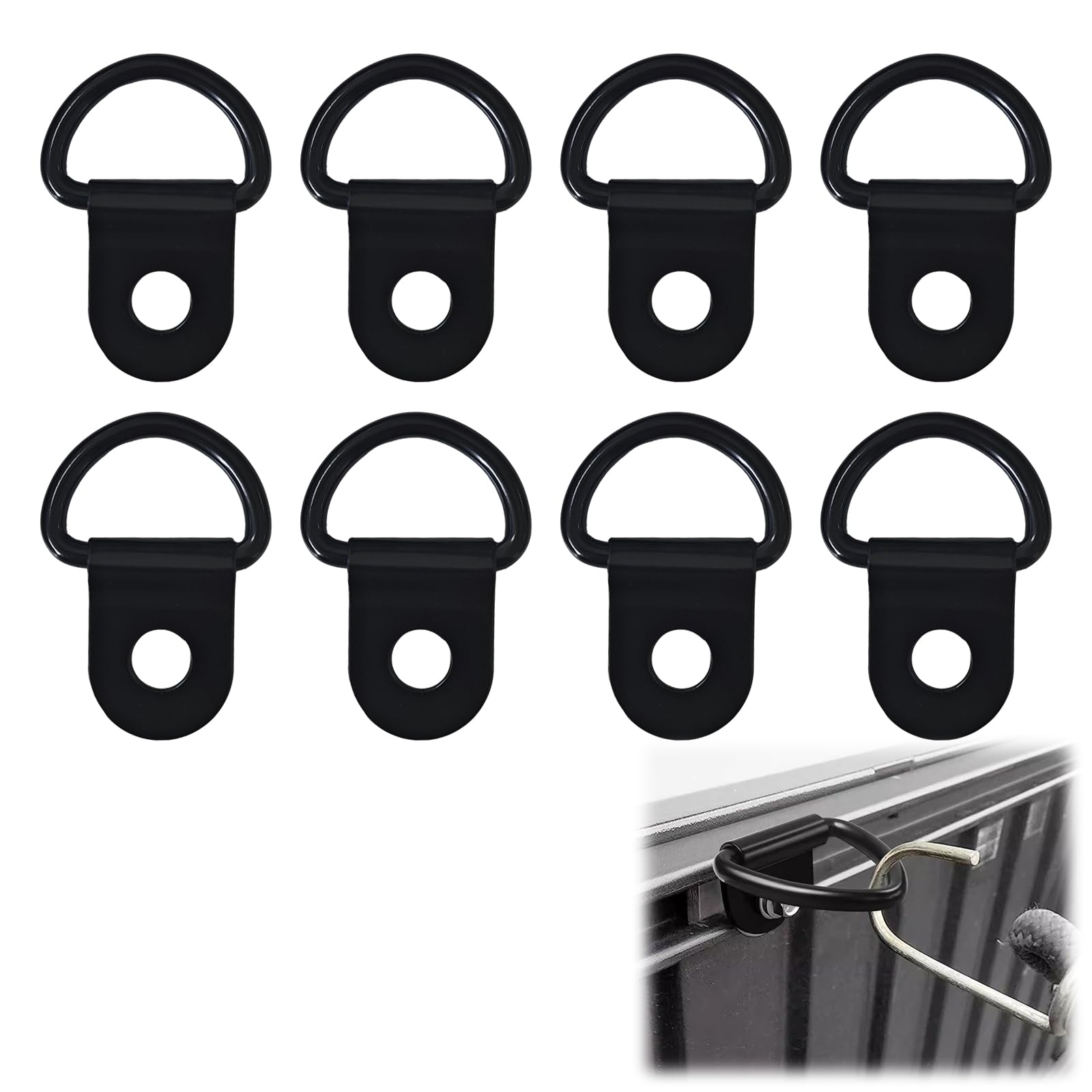 8 Stück Zurrösen für Anhänger, D Ringe Aufbauring Zurrhaken,für Anhänger und Lastwagen - Belastbar Bis zu 100kg Pro Ring, Korrosionsbeständig, Einfache Installation, Vielseitige Anwendung - 1