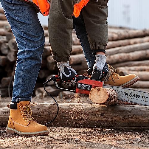 Waterproof Steel Toe Classic UPGRADED Work Boots For Men Industrial&Construction Insulated Safety Shoes Breathable Performance Fashion Hiking Footwear EH Tan 6 Inch3