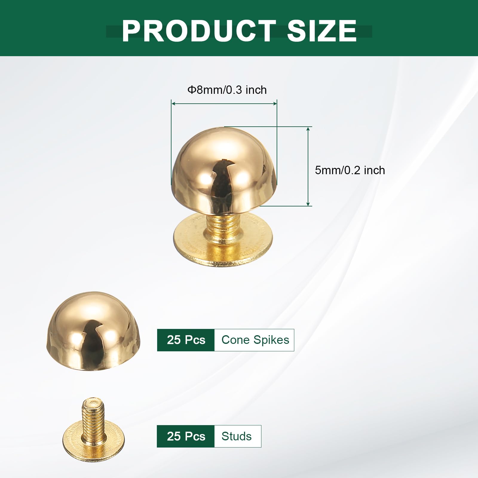 Borchie Con Anello A D Per Borse E Cinture - 8 Pezzi, Oro E Nero, Per Fai-da-te In Pelle