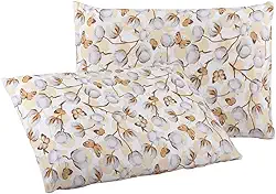 Par de Fronha Estampada de Malha 100% Algodão com Zíper Mostarda Algodão