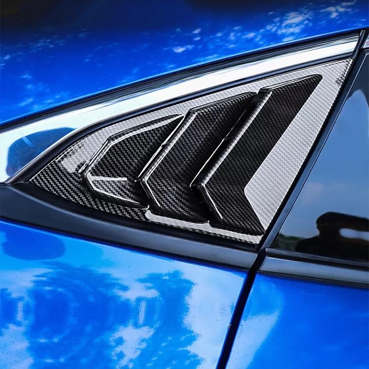 Image of ABS Carbon Fiber Rear Triagle Window Louver Cover, Fits For 10th Honda Civic 2016-2021, 75013-F