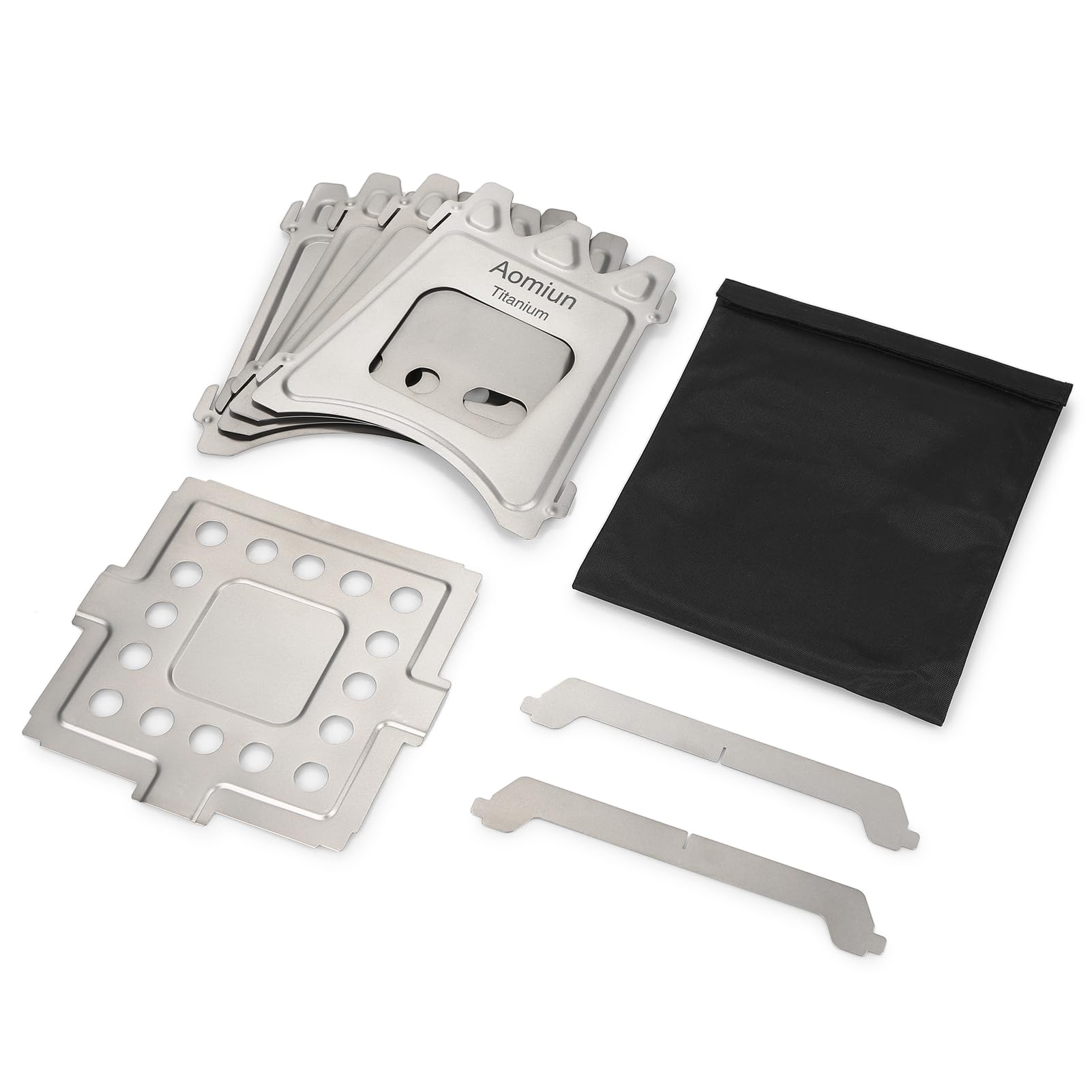 Réchaud à Bois de Camping, Poêle à Bois en en Titane Compact et Pliable pour Camping en Plein Air, Pique-nique