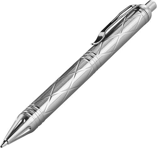 SMOOTHERPRO Bolígrafo de acero inoxidable con mecanismo de botón, peso sólido y cómodo para sostener el bolígrafo de clic para San Valentín, Pascua,