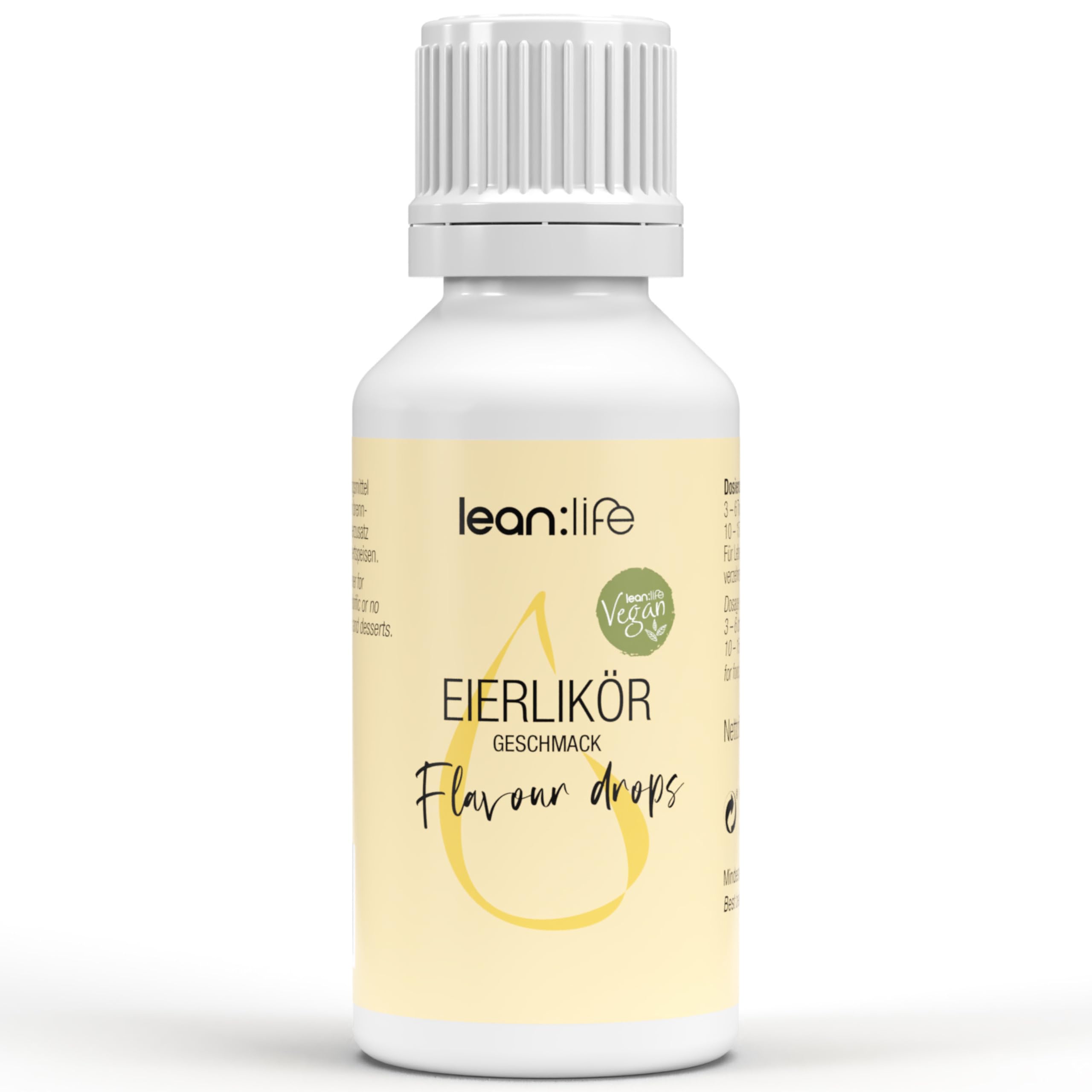Lean:Life - Flavour Drops 30 ml - Eierlikör - Aroma Tropfen für Lebensmittel - zuckerfrei und kalorienarm
