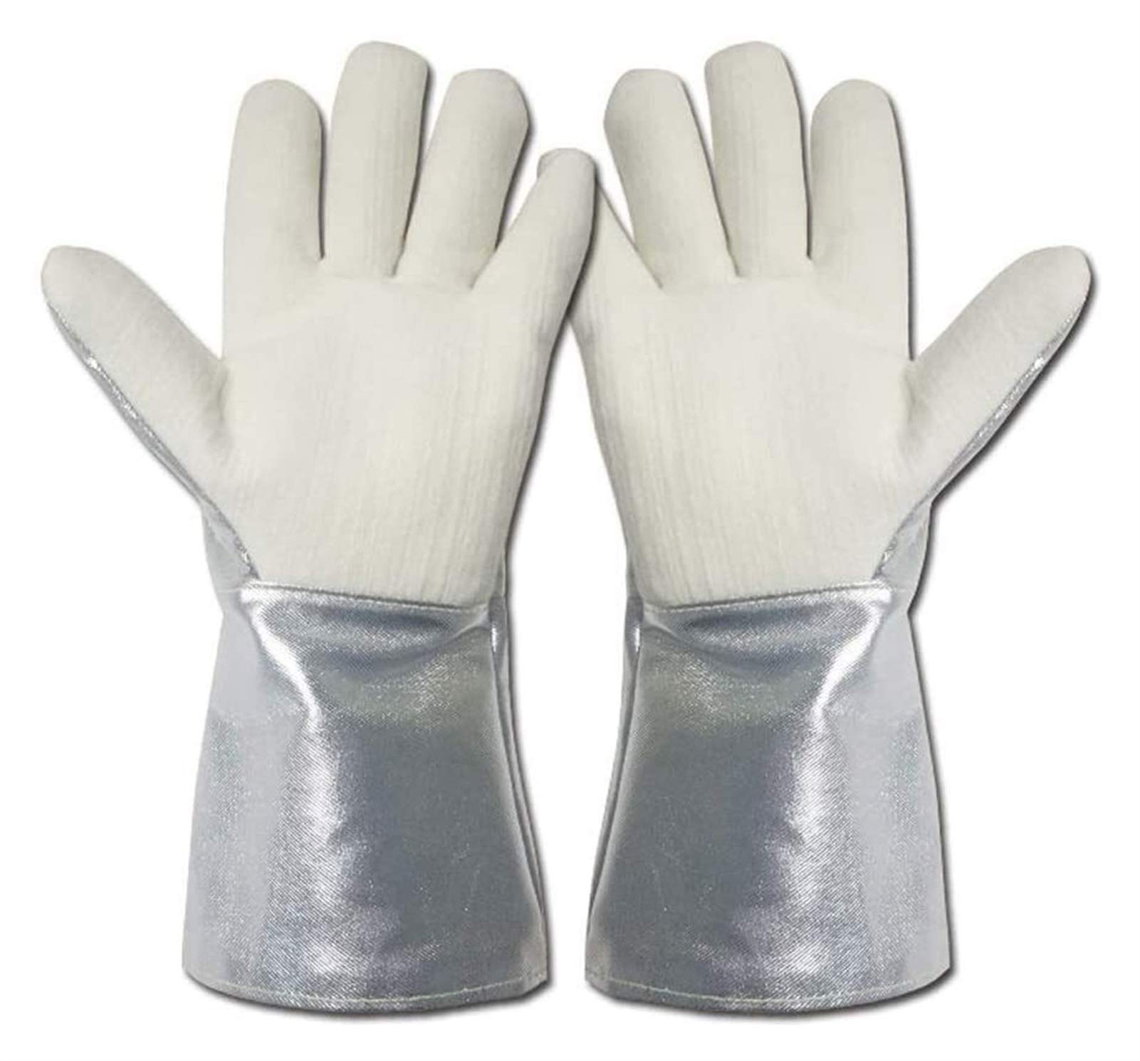 Guantes de Trabajo, Guantes de Soldadura Guantes Resistentes al Calor e ignífugos Resistencia a Altas temperaturas Almacenamiento en frío Guante de Trabajo criogénico Guantes de Cinco Dedos