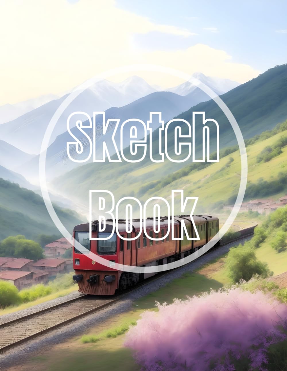 Sketch book railway route: Premium railway route design cover page Sketchbook Blank Paper Pad 8.5" x 11"