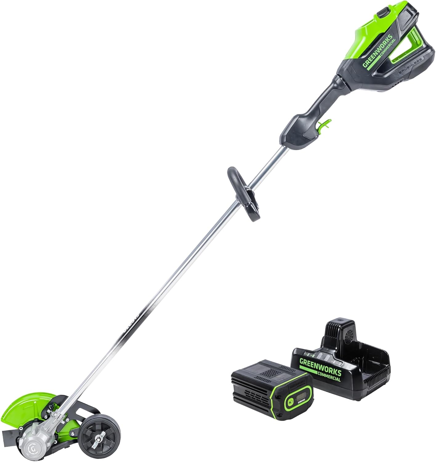 Greenworks 82V 8″ Brushless Cordless Edger, 4.0Ah Batttery and Dual Port Rapid Charger Included