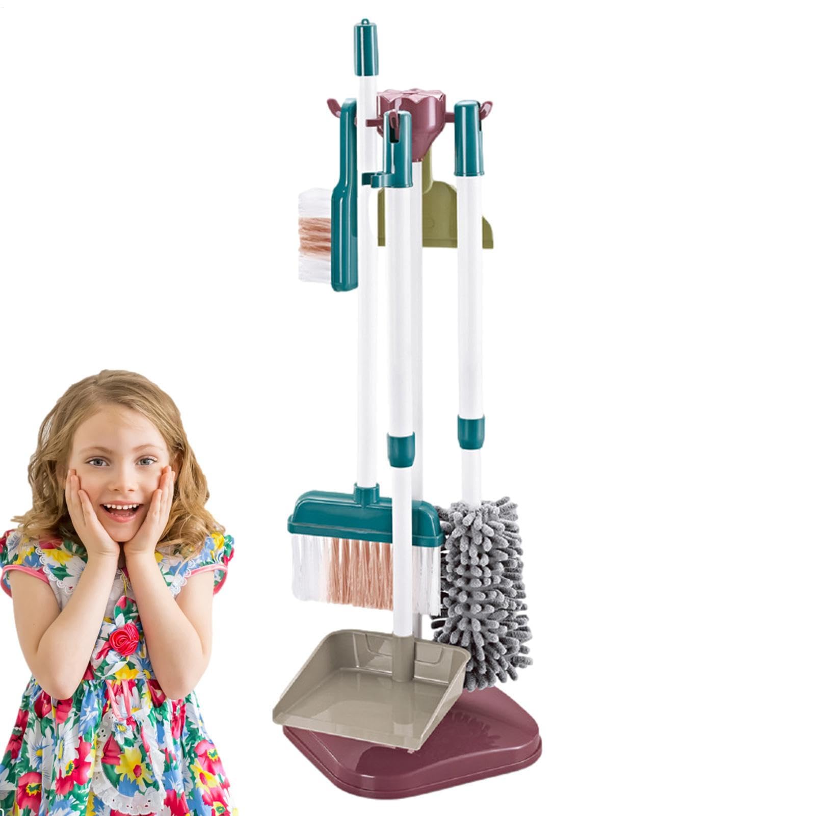 di Pulizia per Giochi Di Simulazione, Safe Children Pretend Play Kit | Giocattoli Di Pulizia, Kit Di Di Pulizia Multifunzionale Per Bambini, Set Di Scopa E Mop, Giocattoli Educativi