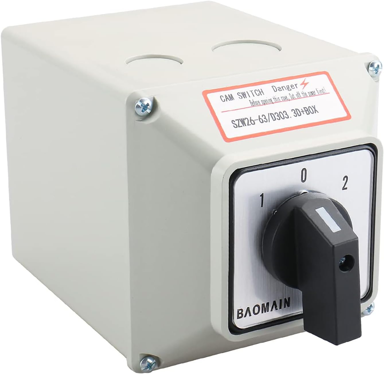 Baomain Baomain Universal Rotary Changeover Switch SZW26-63/D303.3 with Master Switch Exterior Box LW28-63/4 660V 63A 3 Position 3 Phase