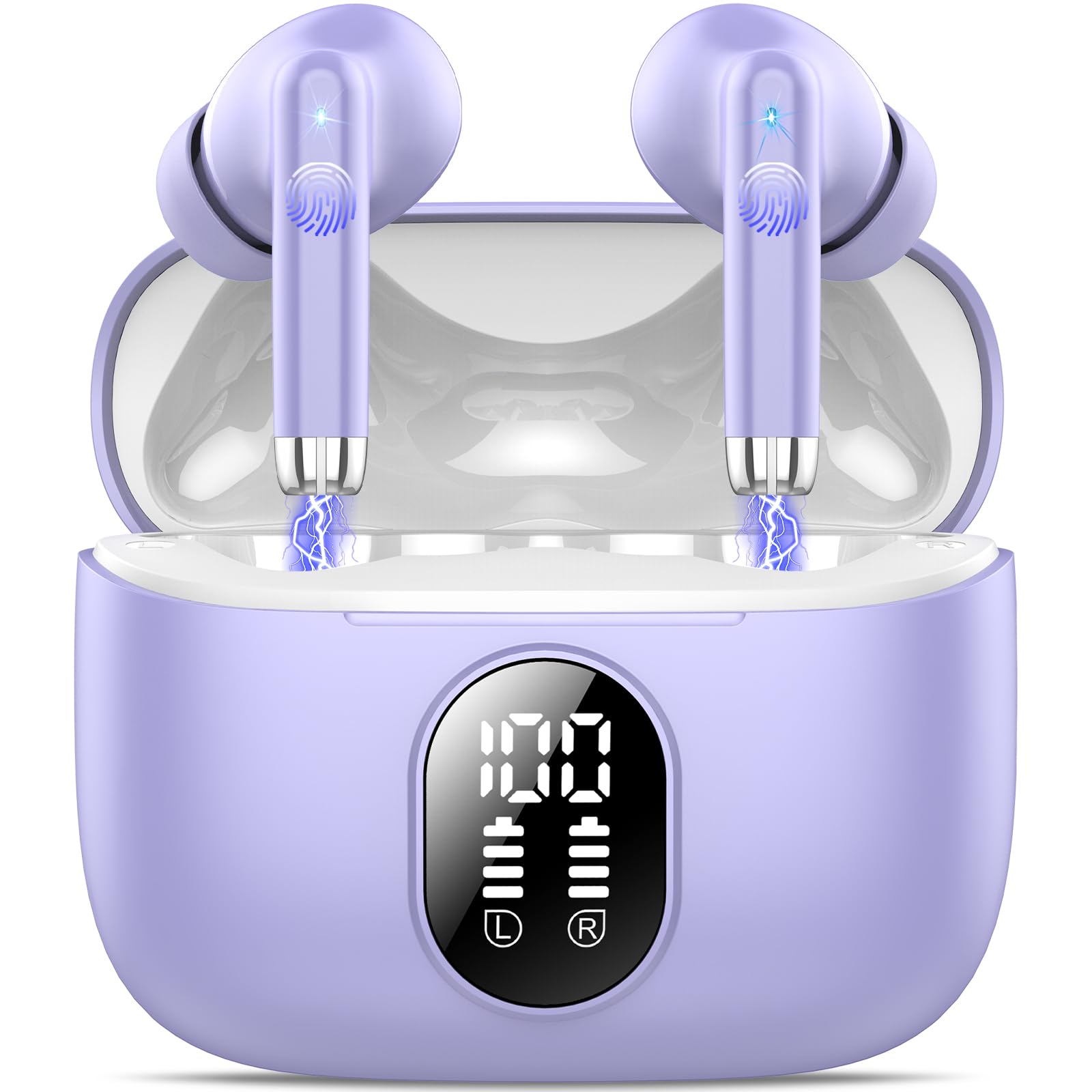 QXQ Bluetooth Kopfhörer, Neue Kopfhörer Kabellos Sport In Ear Bluetooth 5.4 Headphones mit 4 Mics, 40 Std Kabellose Kopfhörer Tiefer Bass, Noise Cancelling Earbuds Kompatibel Android iOS