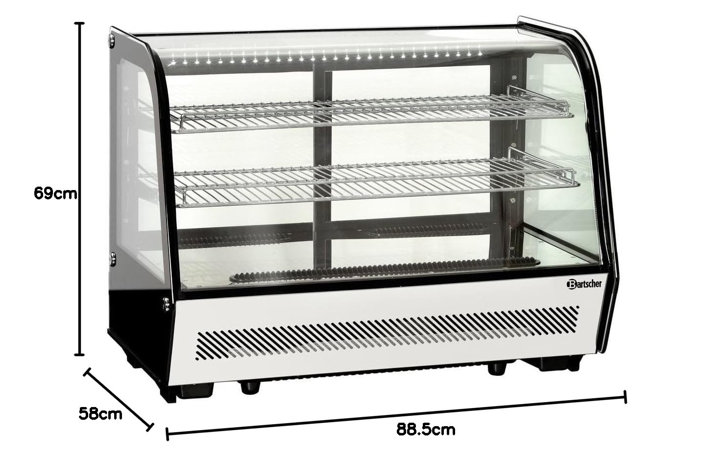Vetrinetta refrigerata per alimenti, 160 litri, 0,16KW - Bartscher 700201G