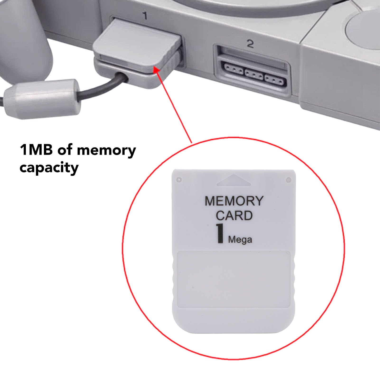 1 Méga Carte Mémoire, Stockage 1 Mo pour Jeux, Lecture/écriture Rapide, sécurité des Données, Léger et Compact, Compatible avec, Console de Jeu, 1 Méga Carte Mémoire (2