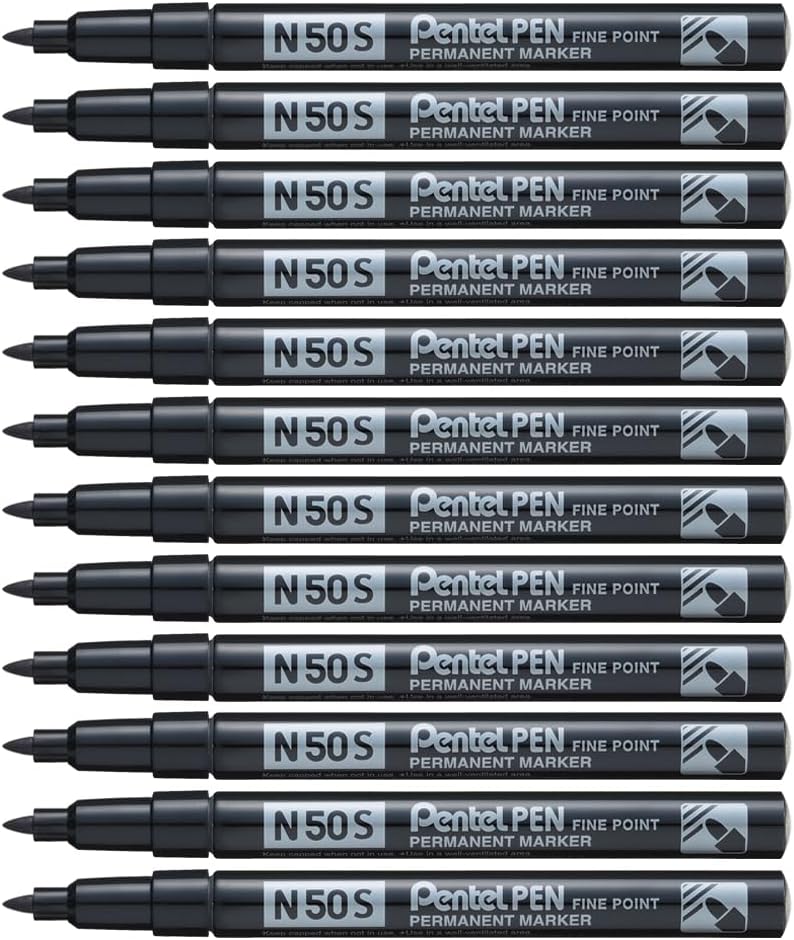 – N50S Bullet Tip Permanent Marker - Black (Pack of 12)