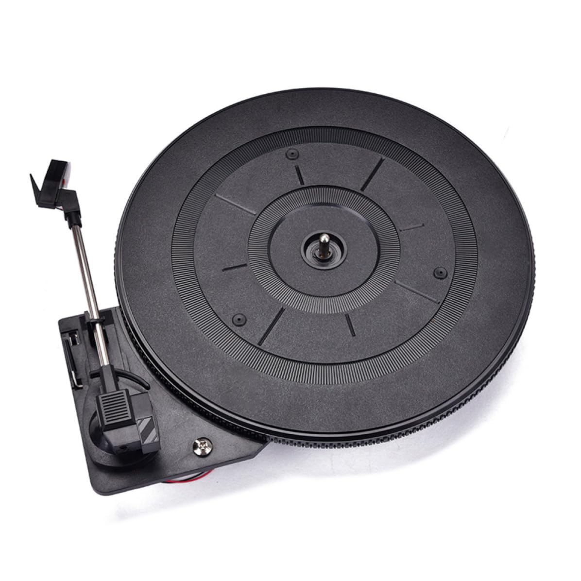 TEHAUX Giradischi Vinili Vintage 28cm Contrappeso Regolabile e Stilo in Plastica Nero per Audio di Stili multipli