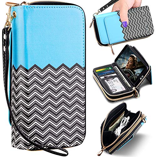 E LV Wallet Case for Google Pixel 3 Case, PU Leather Detachable 2in1 Folio Purse Credit Card Flip Case with Card Slots and Stand for Google Pixel 3 (Blue)