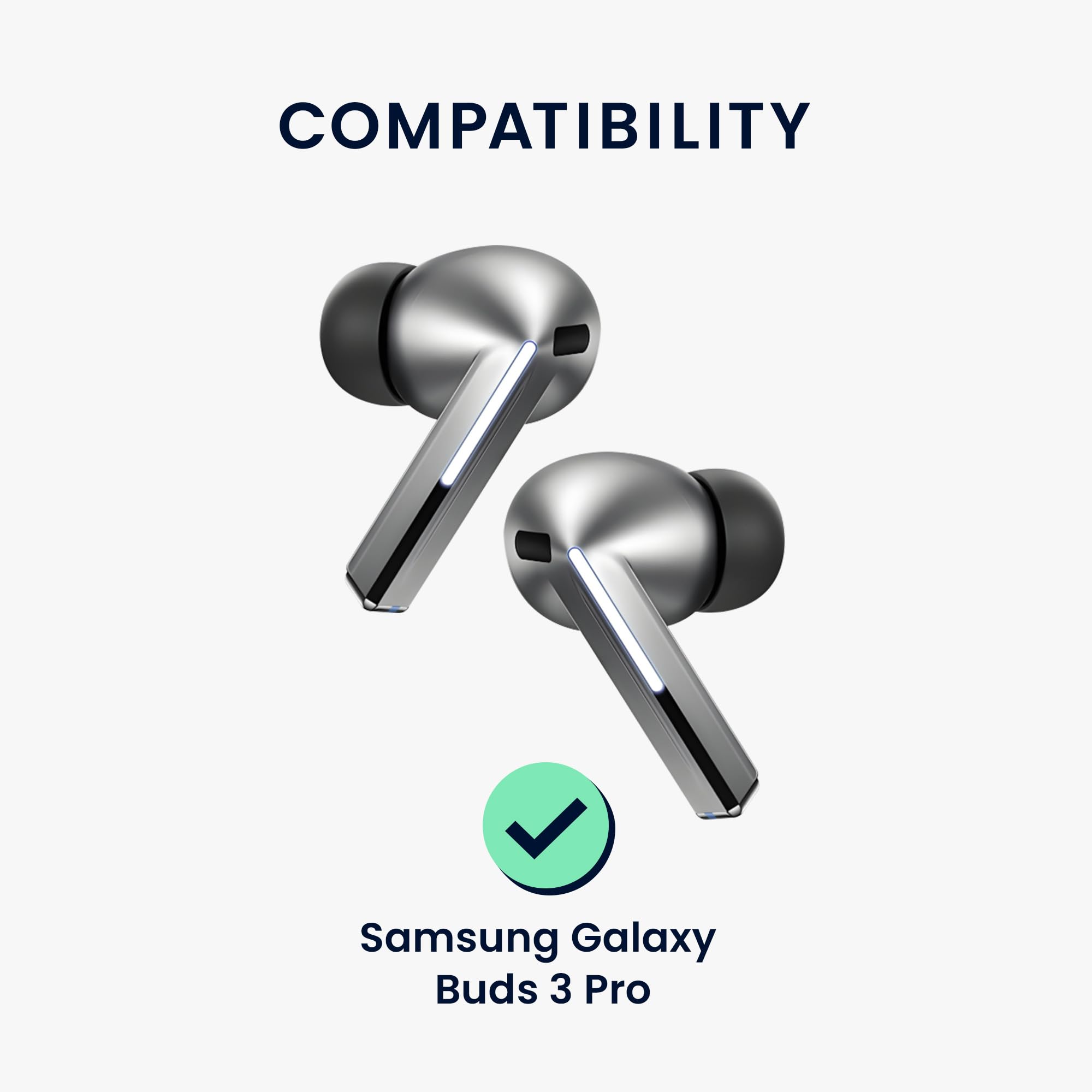 kwmobile Zamienne nauszniki kompatybilne z Samsung Galaxy Buds 3 Pro - zestaw 6 sztuk - nauszniki z pianki pamięci - czarne