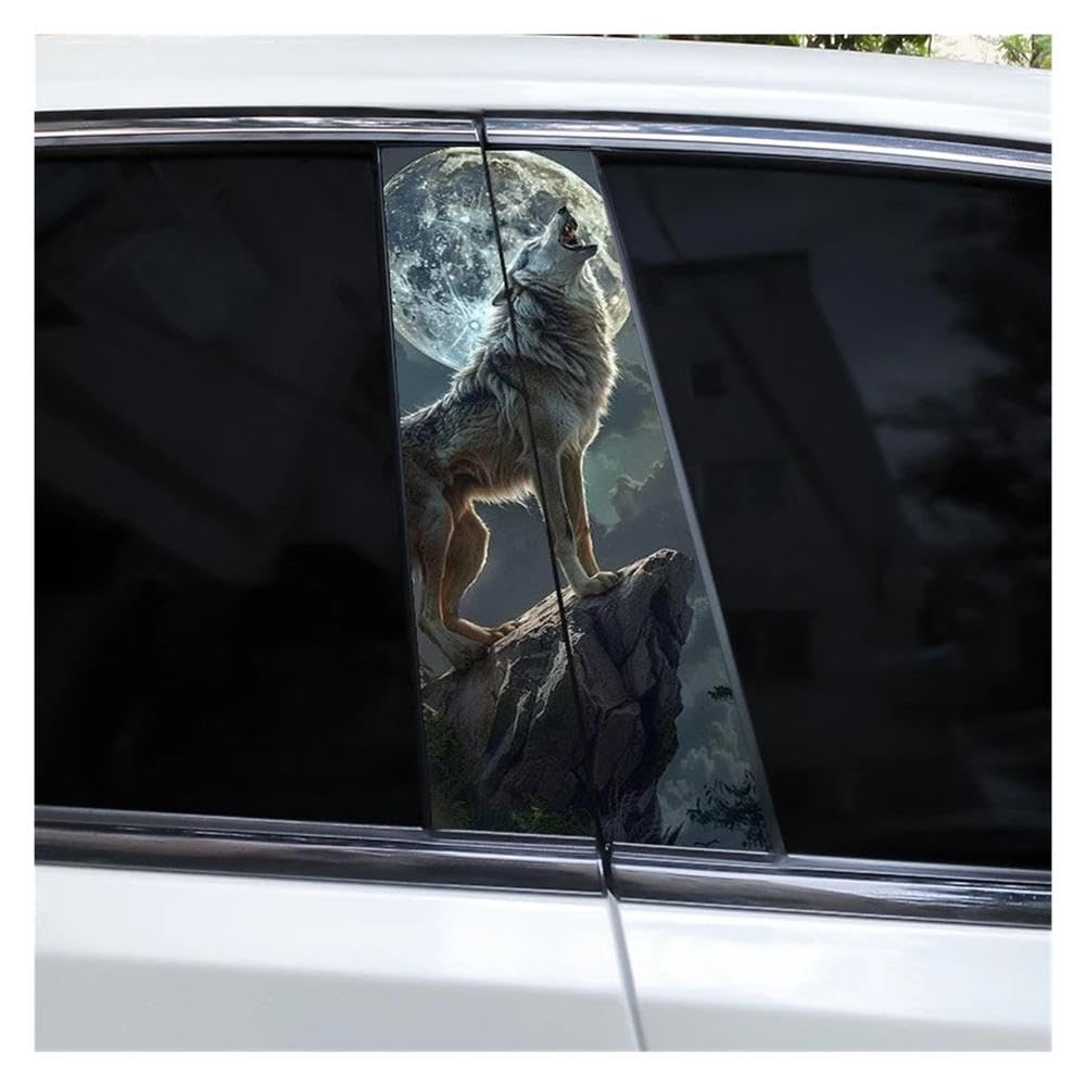 Autocollant de voiture loup étanche lot de 2 stickers auto anti-rayures type B