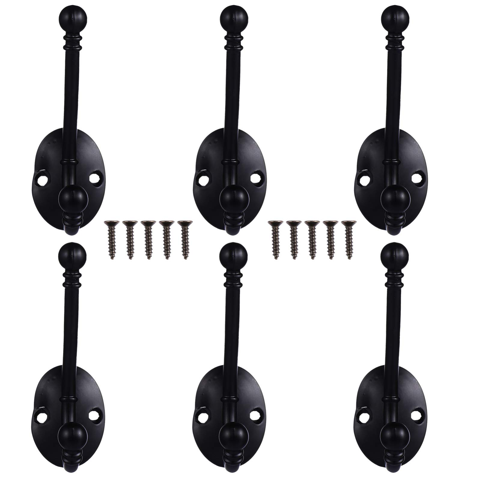 Amazon.com: NPQPNAFC Black Metal Hangers 6pcs Vintage Coat Hooks 