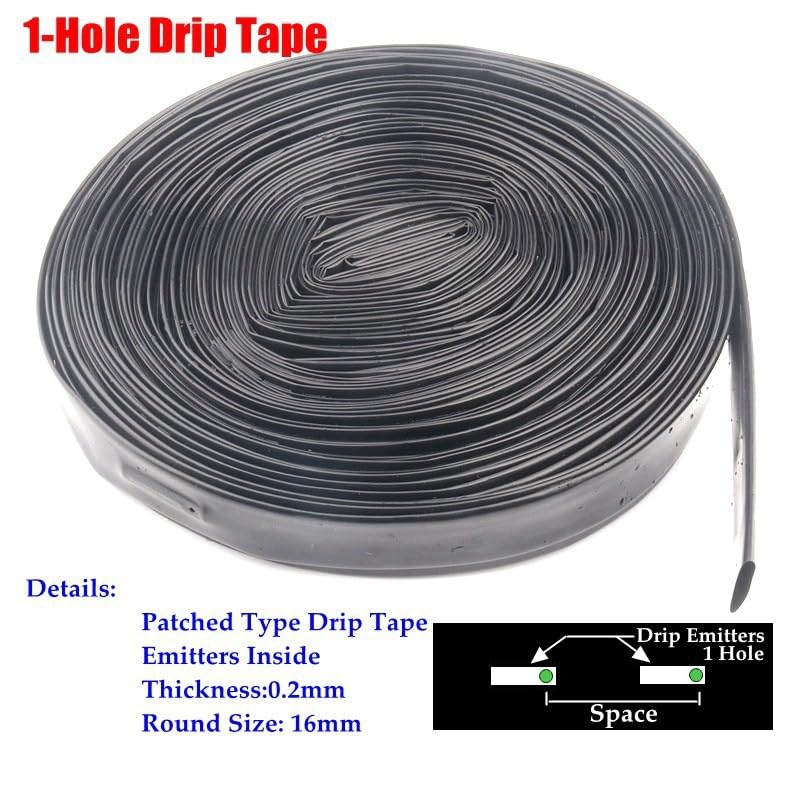 Linea di irrigazione a goccia, Tubo for irrigazione con nastro gocciolante 50M 16x0,2mm PE Patch a 1 foro Spazio 100-400mm Serra(Space400mm)