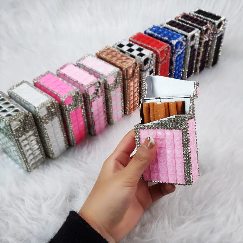 Amazon.com: Daofaith Bling Cigarette Case Luxury Coil Safety Windproof  Flameless Mini Slim and Portable Regular Cigarette Holder Pocket Box  Glitter Rhinestone Crystal, Black : Health & Household