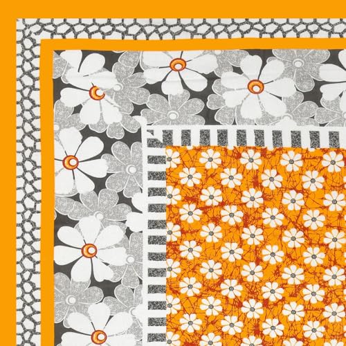 Image of RajasthaniKart Pure 100% Cotton Single Bed Sheet with 1 Pillow Cover (Bedsheet for Single Bed Cotton, Yellow Floral)