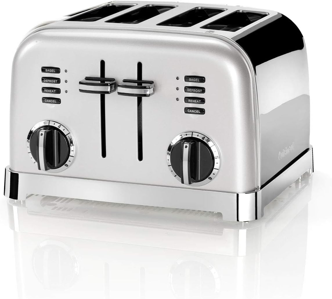 4 slice toaster, Wide slots, ideal for thick bread and bagels, 6 browning levels plus defrost, Wide slots, High lift lever, Matching kettle available, Frosted Pearl