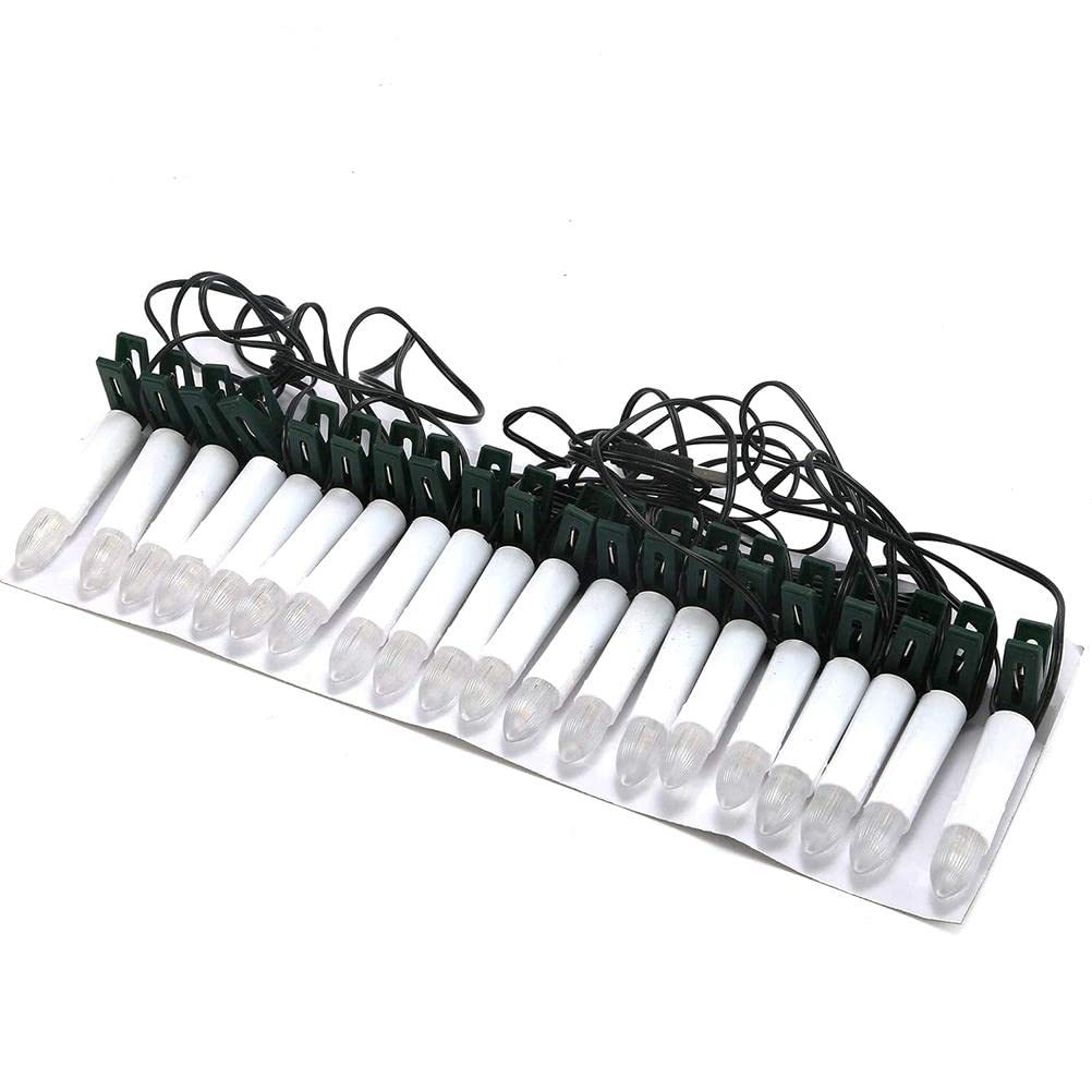 Srliya 20PCS USB LED Warm Colour Candle Lights - Warm White LED Flameless Christmas Candle Lights with Tree Clips - Festive Party Indoor Flameless Christmas Candles