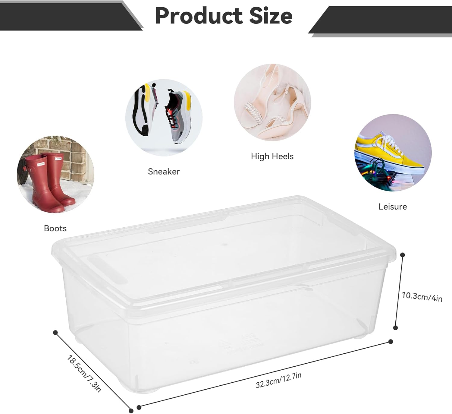 novelinks 6 Qt Storage Box Clear Plastic Stackable Bin with Lids Storage Latch Box Organizing Container,12 Pack Transparent
