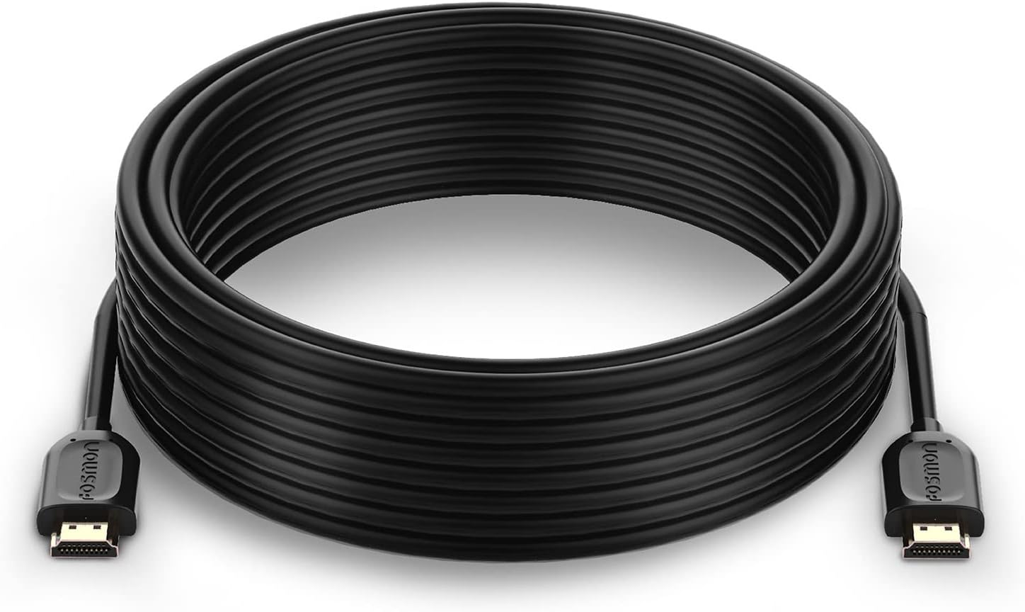Fosmon 4K HDMI Cable 25FT/7.5M, HDMI 2.0 Cable 4K@60Hz/2160p Support 18Gbps, HDCP, 3D, ARC, Dolby TrueHD, 30AWG Compatible with UHD TV, PC Monitor, Console, PS4, PS5, Xbox 360/One/X/S, Nintendo Switch