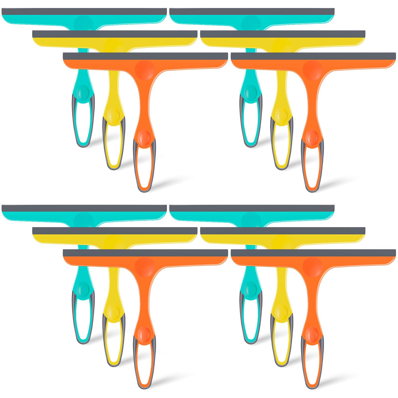 Lot de 12 raclettes pour porte de douche en verre Dandat orange et vert de 25 cm avec trou