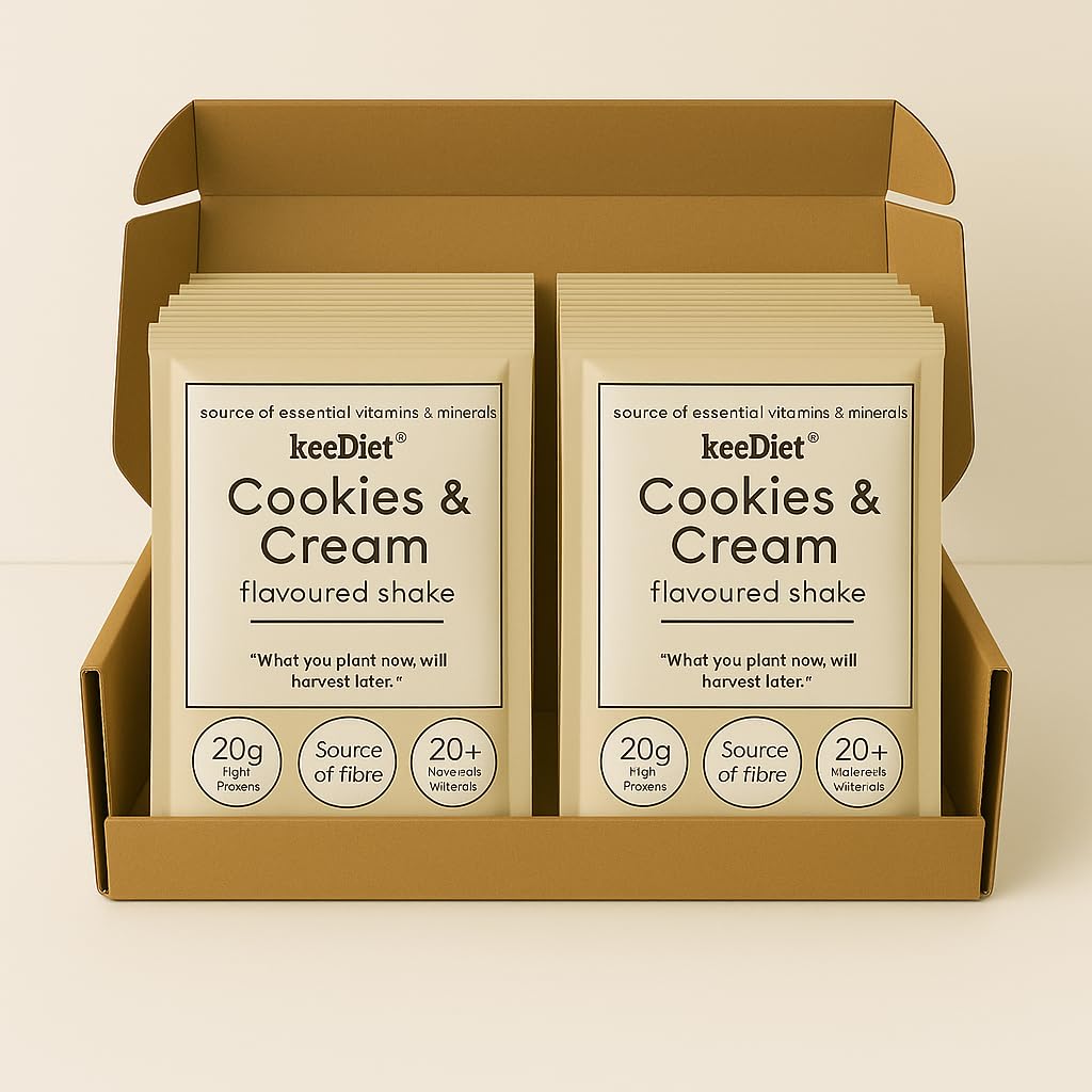 KeeDiet 20x Cookies & Cream Meal Replacement Shakes – Weight Loss Diet Plan – Low Calorie, High Protein, Slimming Shake