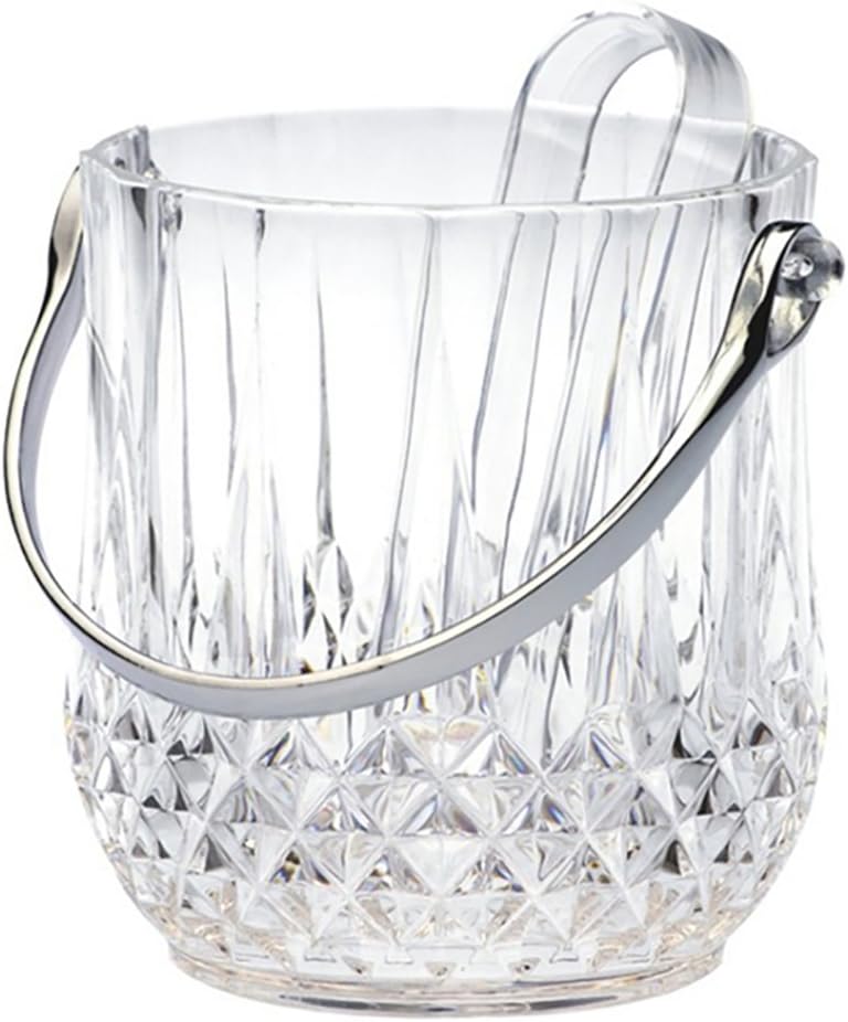 Acrylic Ice Bucket with Tongs, Champagne, Wine Cooler Bucket (34.2oz)
