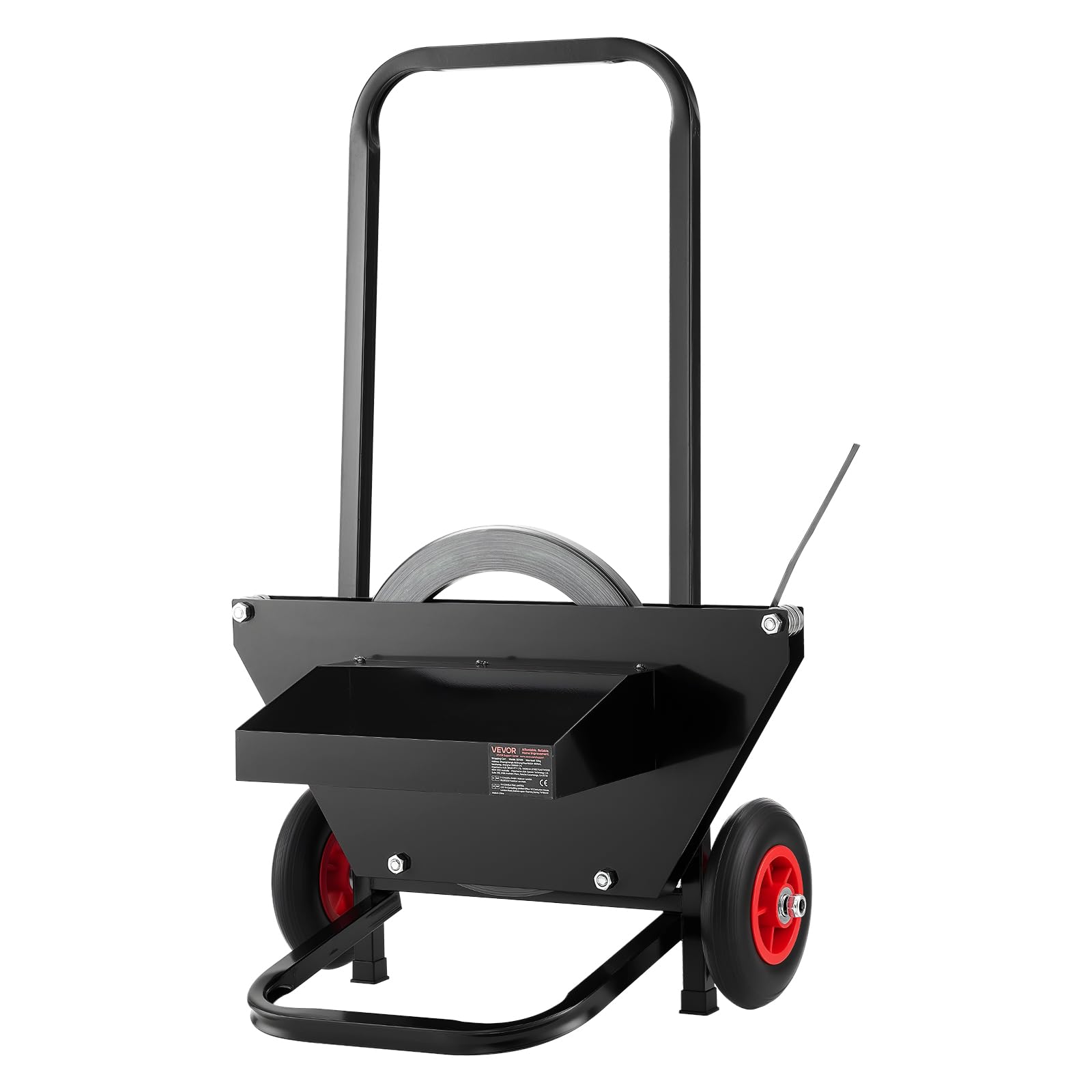 VEVOR Banding Strapping Cart, Fit for Steel Strapping Coils with 23.6 inches Core Outer Size, Heavy Duty Strapping Dispenser with Rubber Wheels,