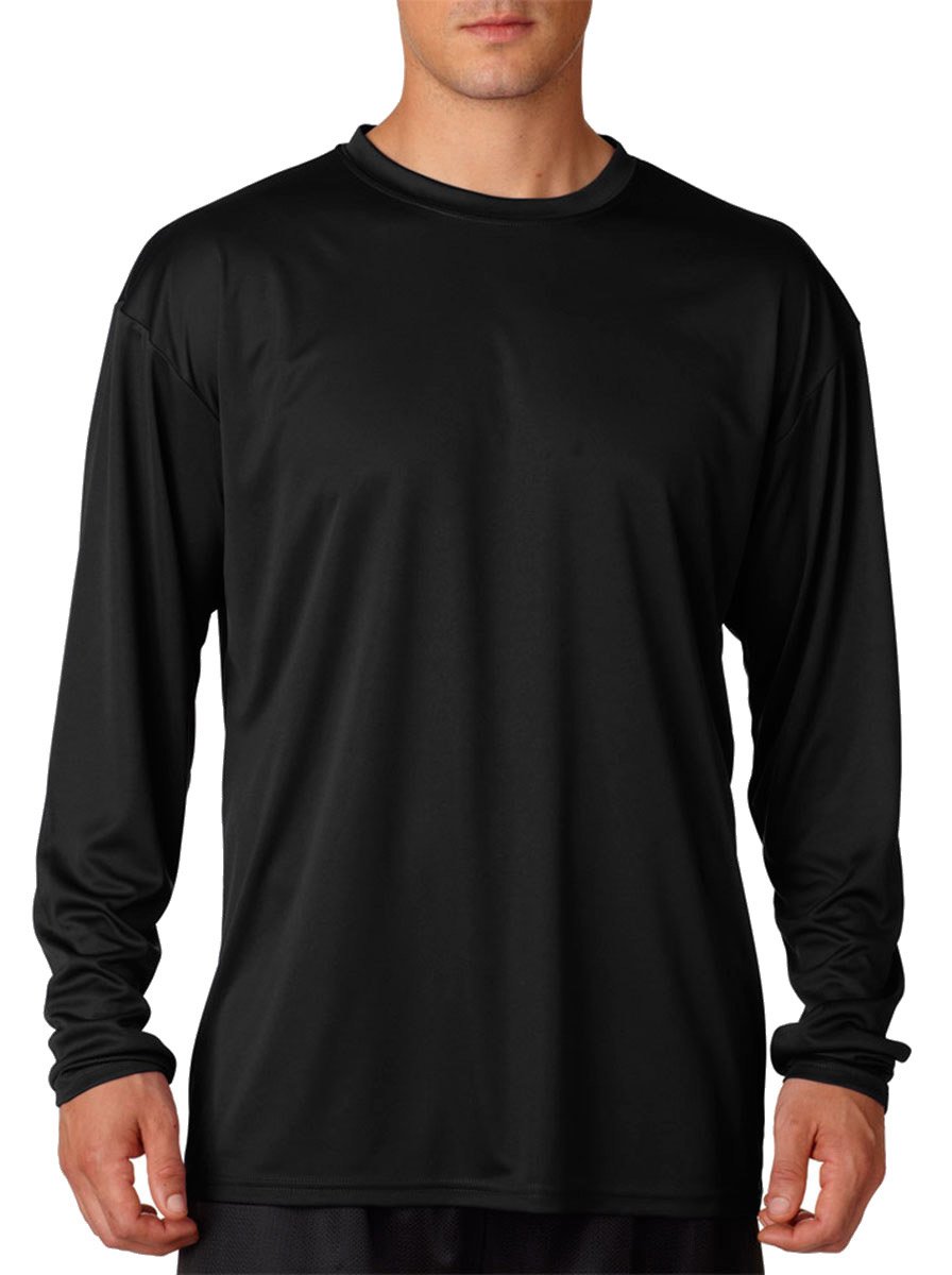 A4 Adult Cooling Performance Long-Sleeve T-Shirt, Blk, XX-Large