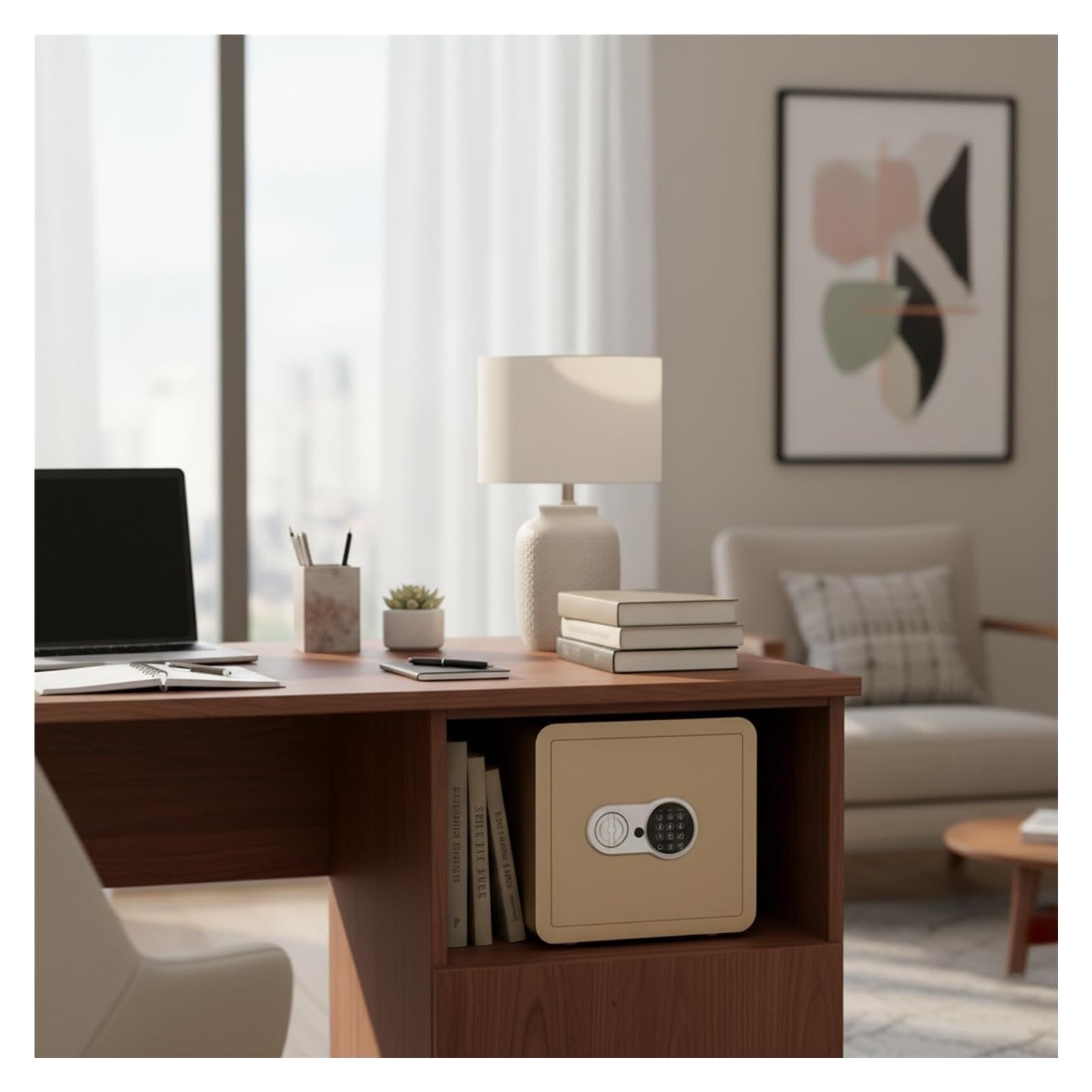Cassaforte Piccole casseforti Mini cassaforte elettronica domestica con tastiera digitale for gioielli, contanti, passaporti, casa, hotel, ufficio Cassetta portavalori(Gold)