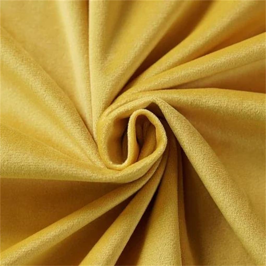 Elastyczna tkanina welurowa, Wielokolorowa aksamitna tkanina rozciągliwa 100 cm x 155 na odzież i tekstylia domowe(Yellow)