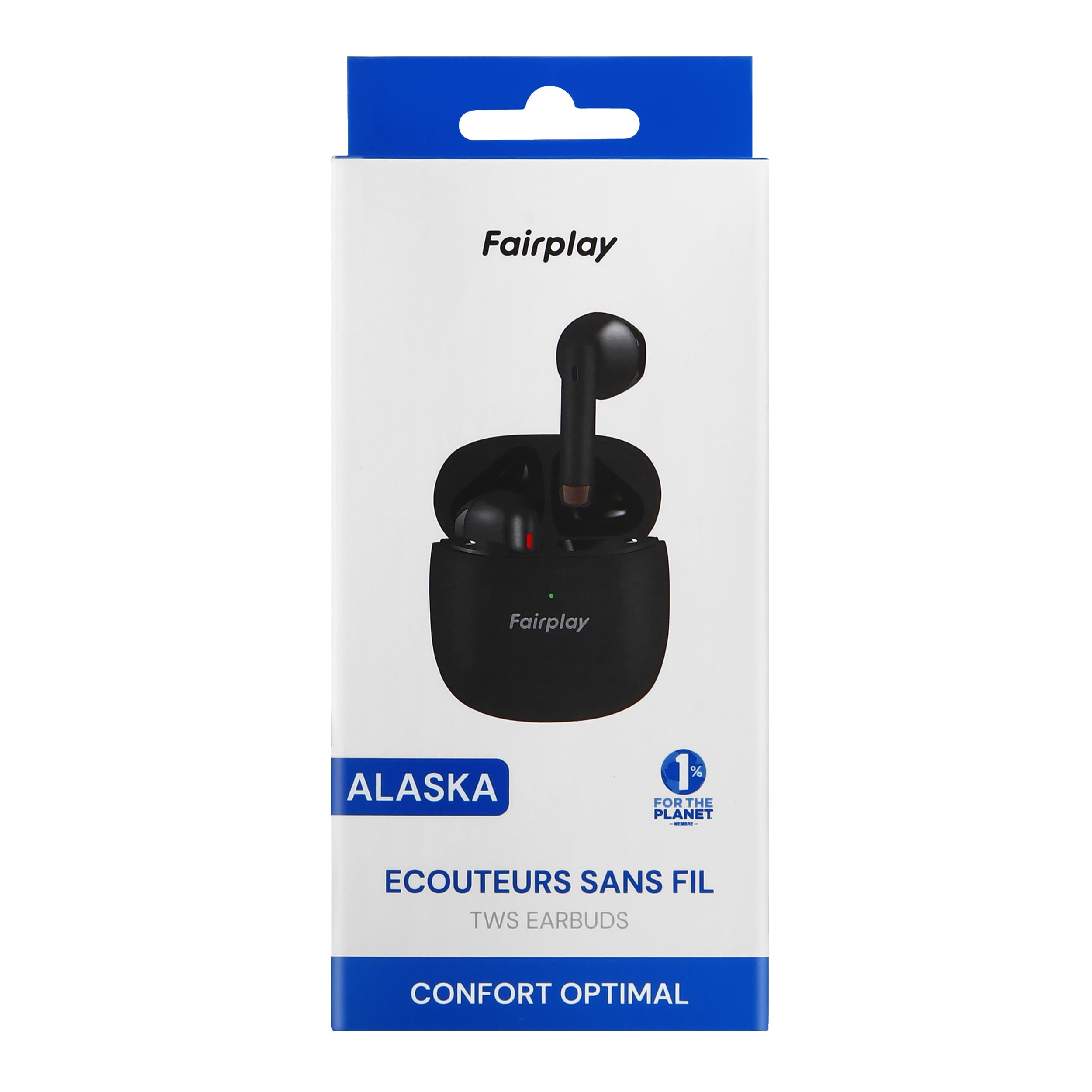Fairplay écouteurs sans Fil Bluetooth TWS Alaska 24h d'autonomie (Noir)