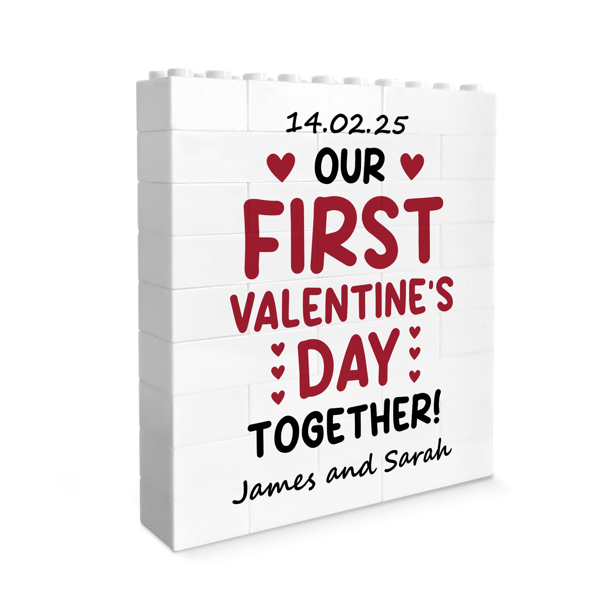 Red Ocean Personalised Our First Valentines Day Gift For Couple, Gift For Valentines, Building Bricks, Boyfriend, Girlfriend, Him, Him, Her, 1st