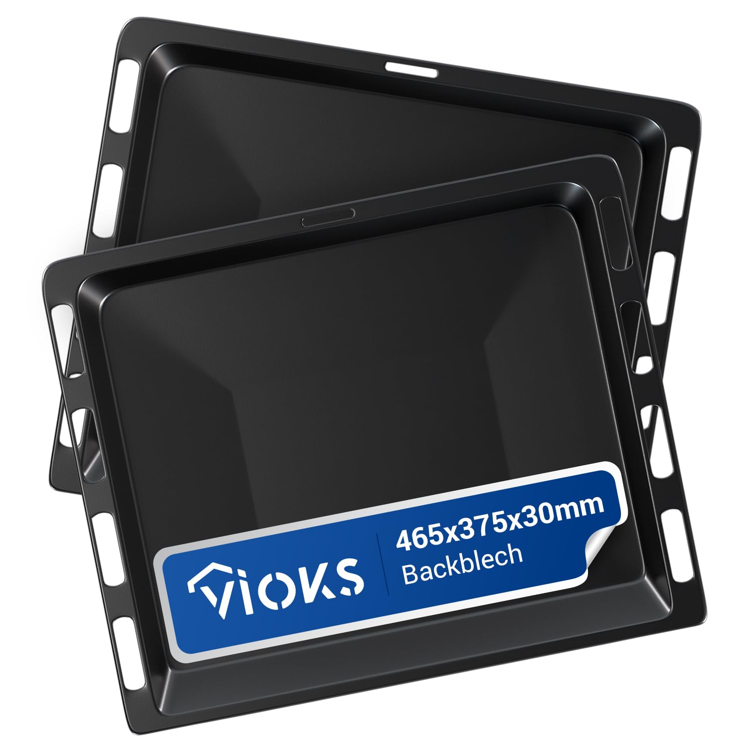 VIOKS 2x Tiefes Backblech 465x375 Ofen Ersatz für Bosch Siеmens 00662999 | Blech Emailliert, Oven Tray, Ofenbleche für Backofen Herd