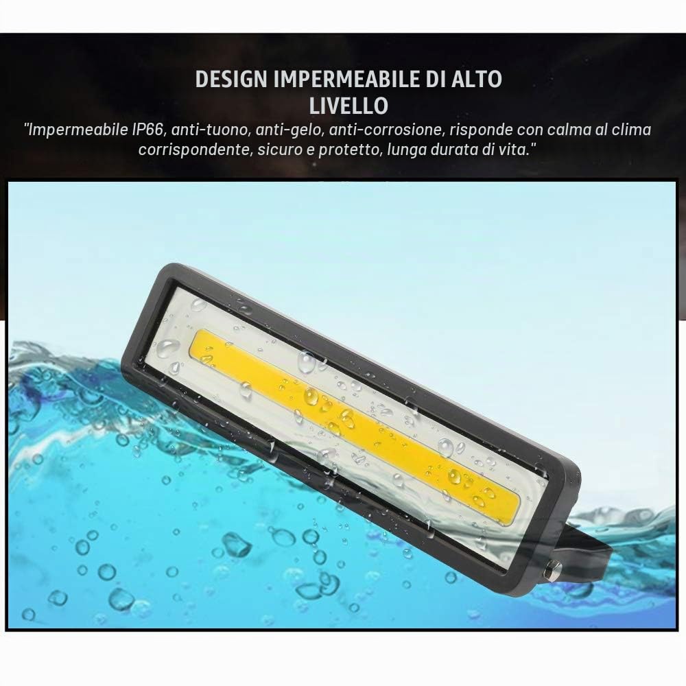 Yexati Lotto di 2 Outdoor Faretto LED da Esterno 50W 4000LM, Faro LED Outdoor IP66 Impermeabile, 5000K Bianco Freddo Illuminazione per Terrazza, Giardino, Cortile, Parco, Garage
