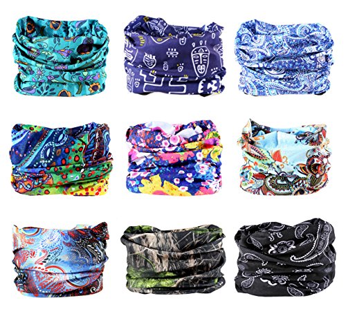 9PCS Outdoor Headscarves, Womens and Mens Headband Headwear (Turning)