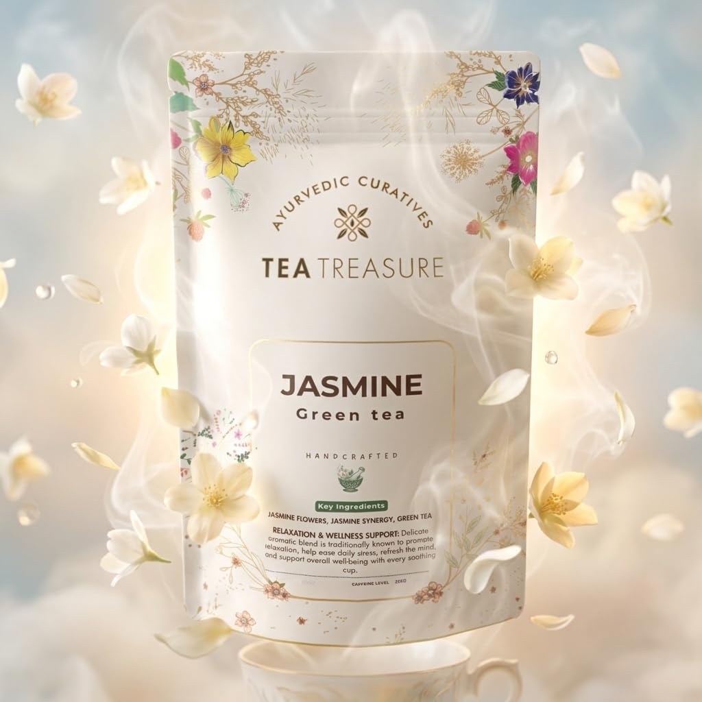 Tea Treasure Peace-Jasmine Green Tea for Weight Management, Antioxidants Rich Calming and Soothing Tea, 100 g 1