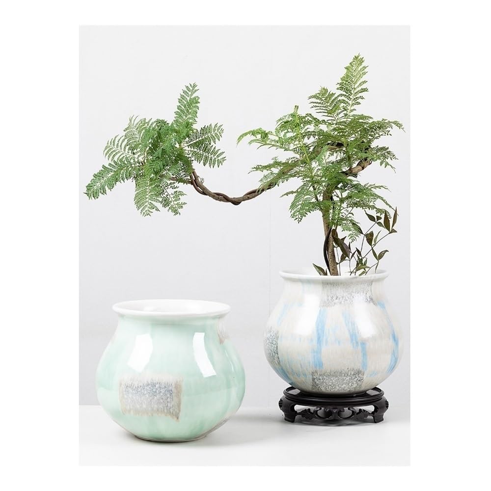 Dekoracyjne donice na rośliny doniczkowe, Spersonalizowana podstawa, zielona roślina, sukulent bonsai, okrągła ceramiczna doniczka w doniczce, Idealne doniczki dla roślin do użytku wewnątrz i