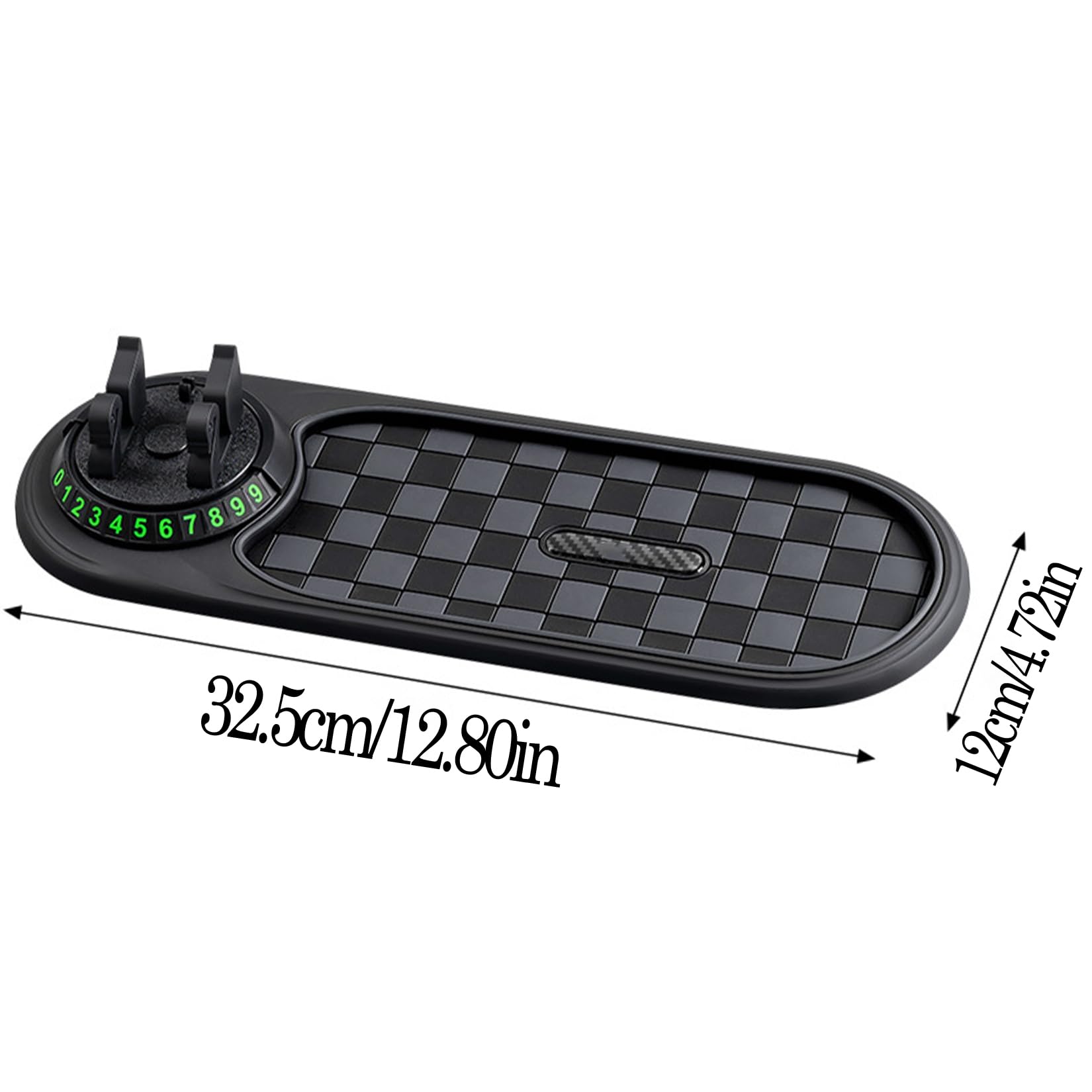 Multifunctional Vehicle-Mounted Anti-Slip Mat Auto Universal Phone Holder Rotatable Anti Slip Dashboard Mat Storage for Phones, Glasses, Keys Temporary Parking Number (Brown,One Size)