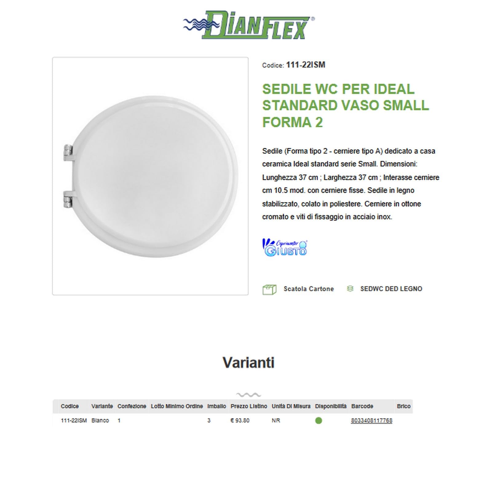 Copriwater per Ideal Standard Vaso Small