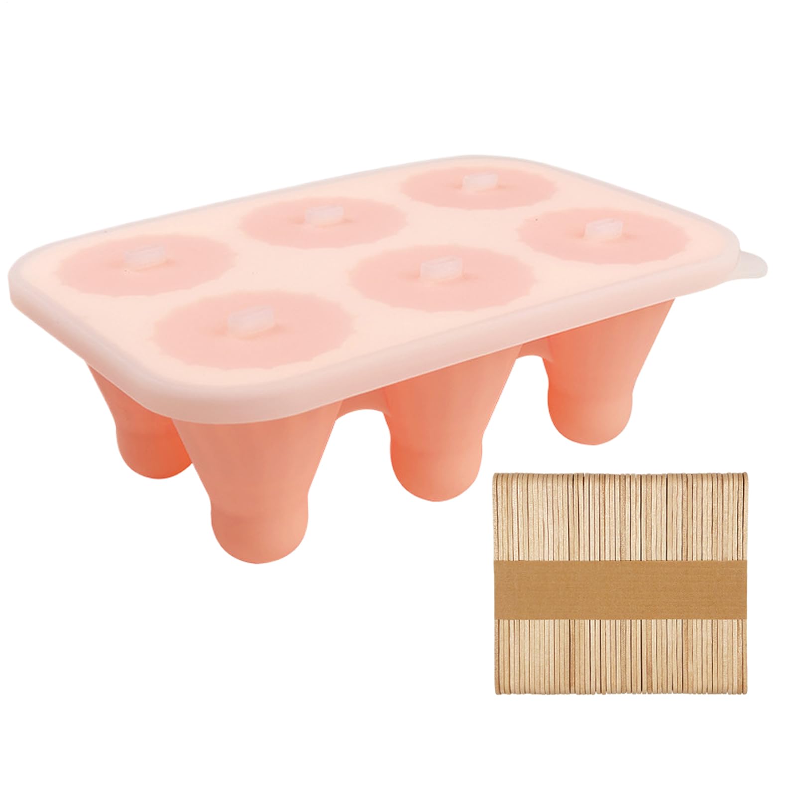 Ice Cream Molds with Sticks - Badminton-Themed 6-Cavity - Ice Block Silicone Mold with Sticks | for Chocolate Mousse Brownie Truffles Gummy Desserts Fondant Cake