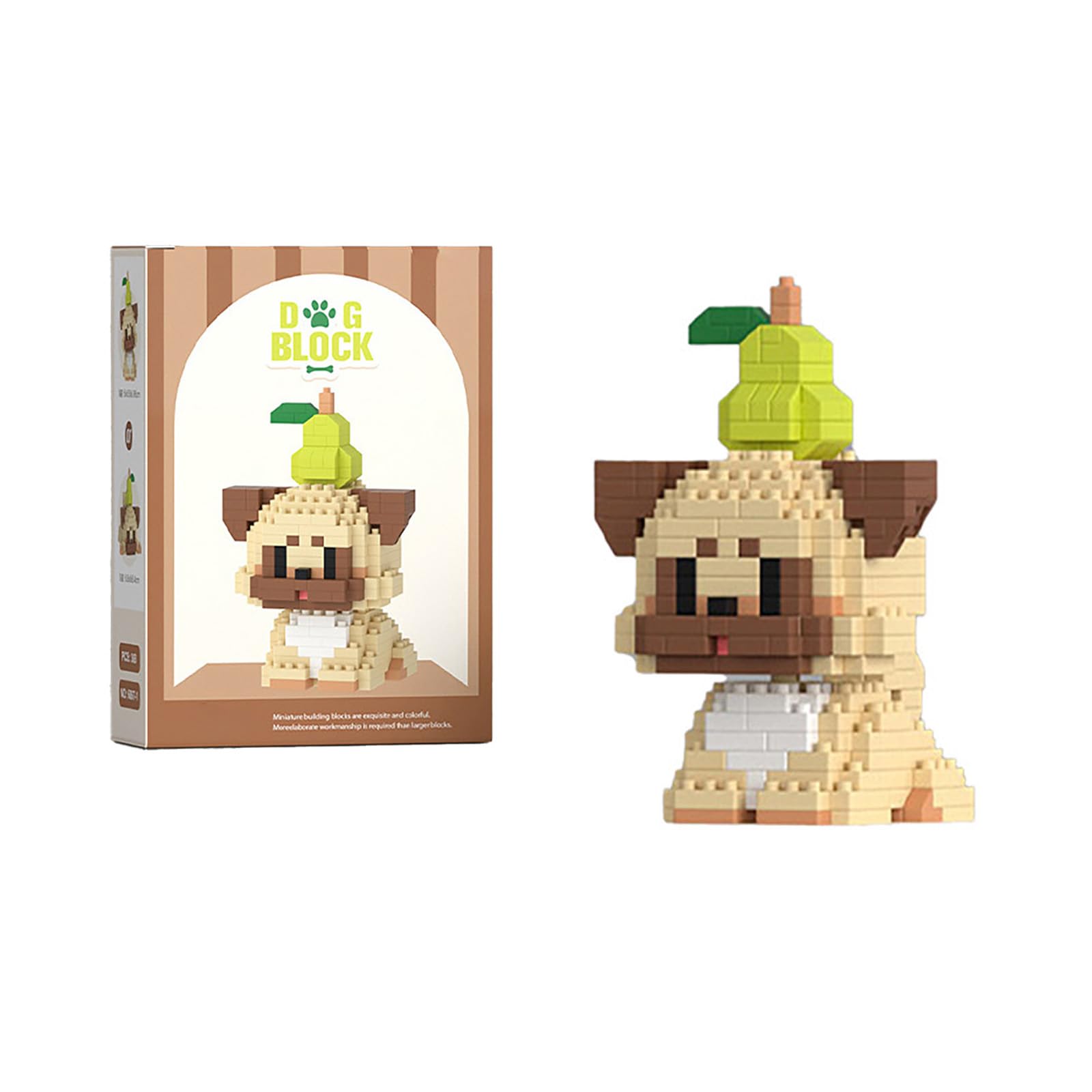 shenhailan Dog Micro Mini Building Blocks Animal Dog Building Blocks for Adults Beginners Party Favors Gift 368 Pcs (Pug)