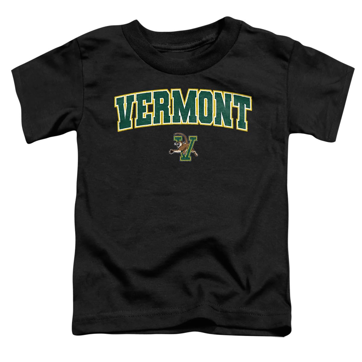 LOGOVISION University of Vermont Arch Logo Black Kids T Shirt (3) for Toddler Boys and Girls, Black